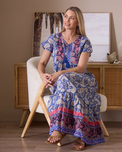 Zola V Neck Dress - Paisley