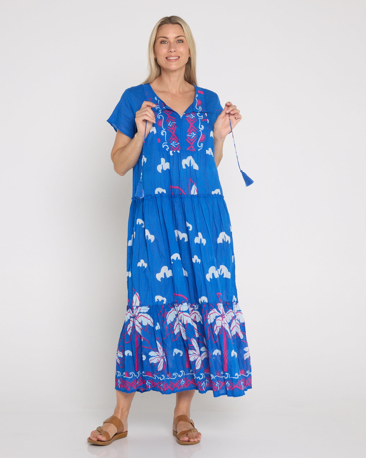 Zola V Neck Dress – Seaside Blue