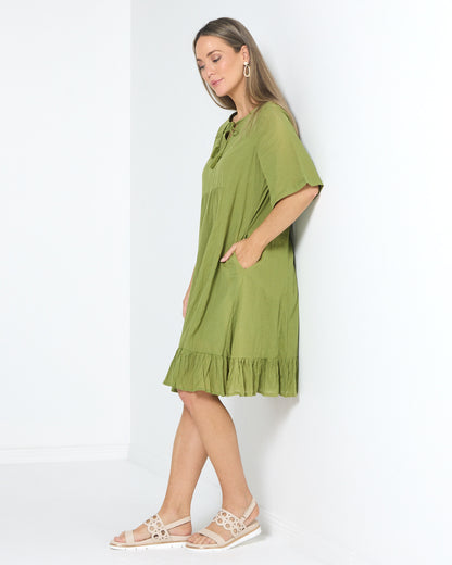 Amber Dress - Moss Green