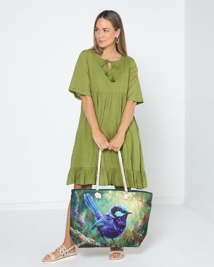 Amber Dress - Moss Green