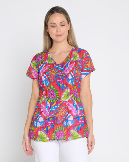 Kayla Cotton Top - Coral