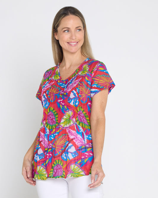 Kayla Cotton Top - Coral