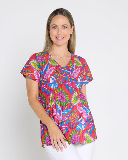 Kayla Cotton Top - Coral