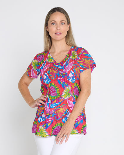 Kayla Cotton Top - Coral