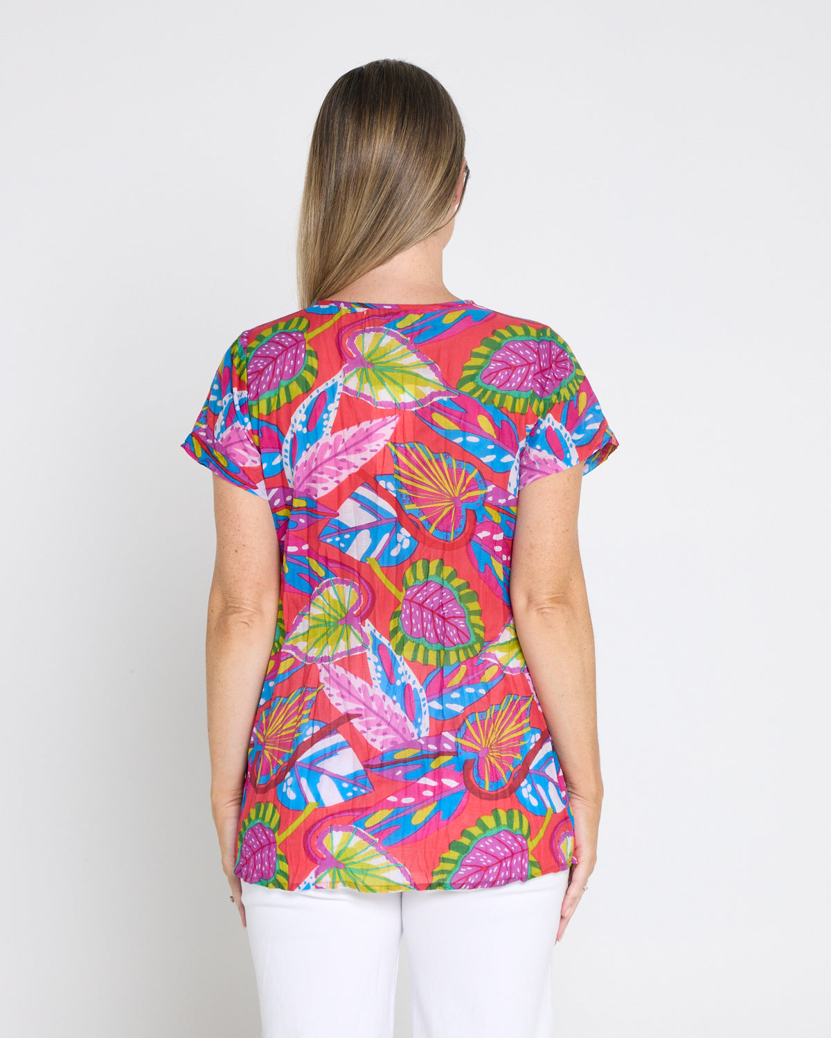 Kayla Cotton Top - Coral