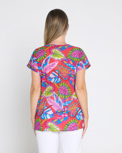 Kayla Cotton Top - Coral