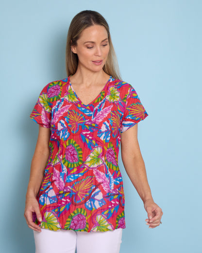 Kayla Cotton Top - Coral