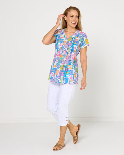 Kayla Top - Tropical Blue