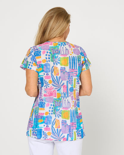Kayla Top - Tropical Blue