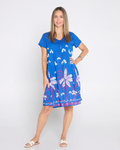Nicola Cotton Dress - Seaside Blue