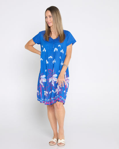 Nicola Cotton Dress - Seaside Blue