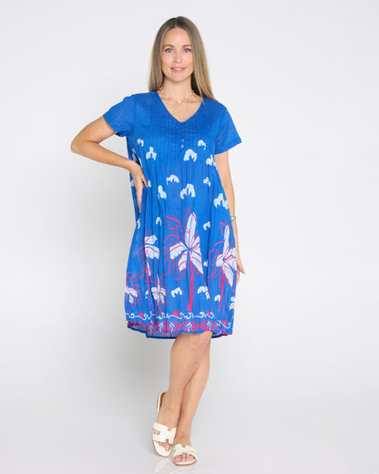 Nicola Cotton Dress - Seaside Blue
