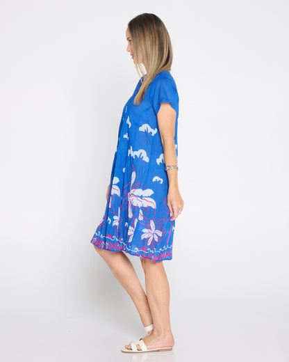Nicola Cotton Dress - Seaside Blue