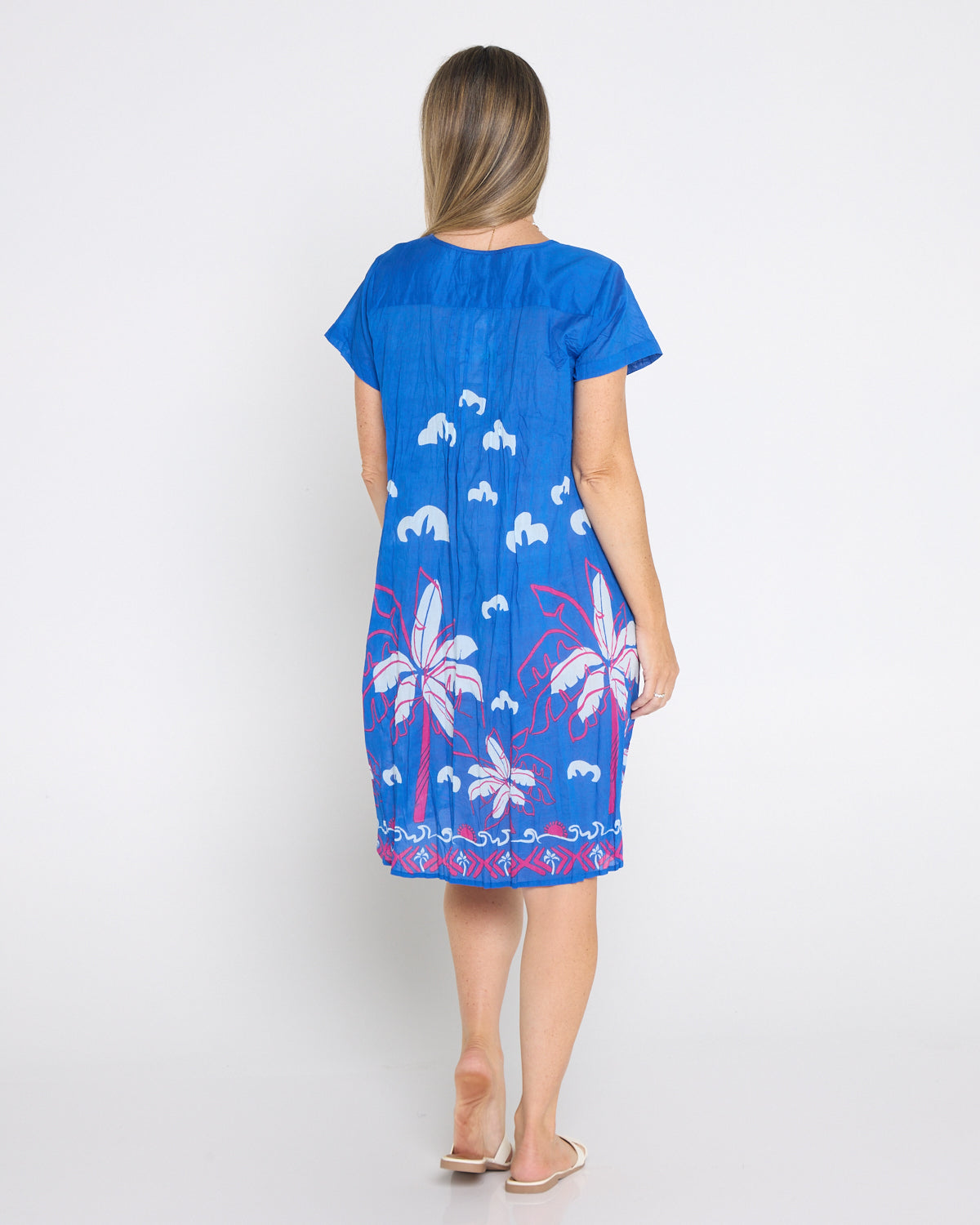 Nicola Cotton Dress - Seaside Blue