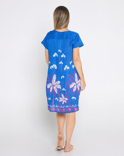 Nicola Cotton Dress - Seaside Blue
