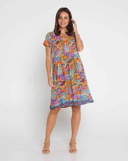 Nicola Cotton Dress - Tropical Village