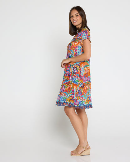 Nicola Cotton Dress - Tropical Village