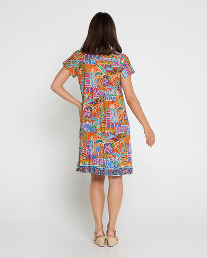 Nicola Cotton Dress - Tropical Village