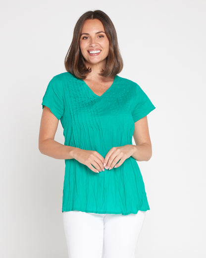 Kayla Plain Cotton Top - Jade