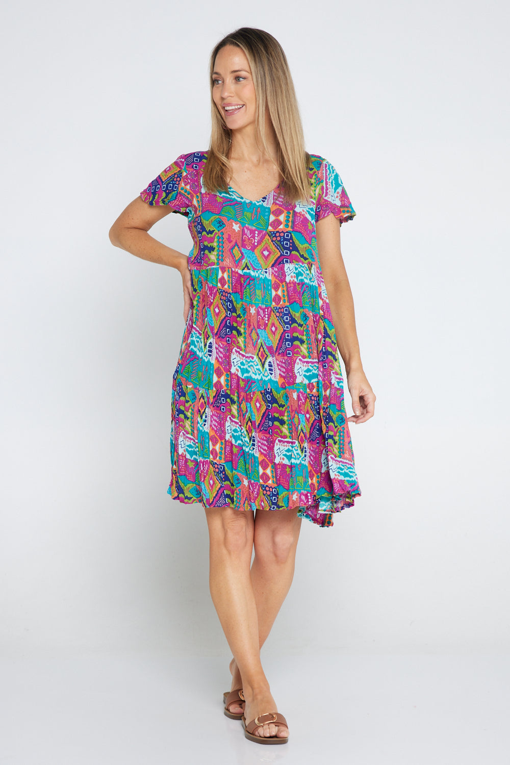 Kimberly Petite Dress - Summer Aztec