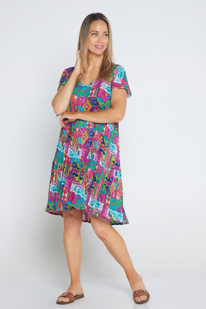 Kimberly Petite Dress - Summer Aztec