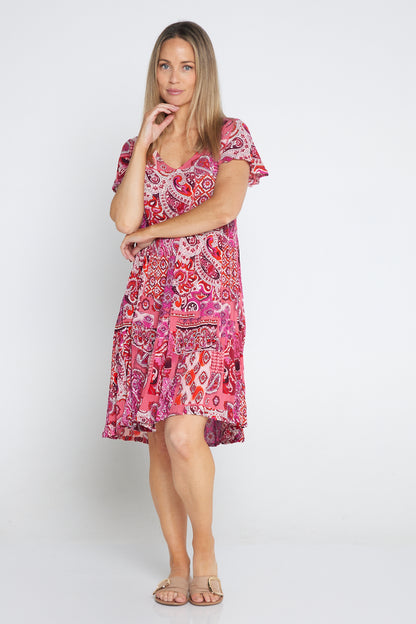 Kimberly Petite Dress - Paisley Pink