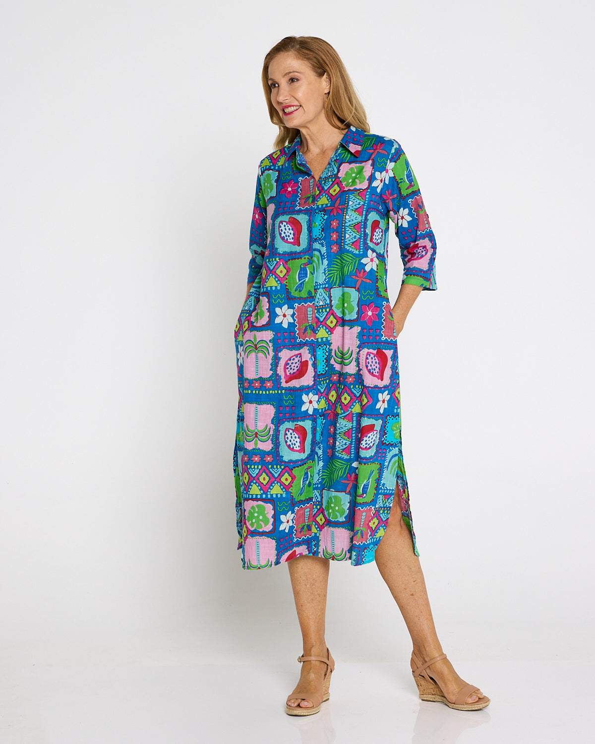 Sofia Shirt Dress - Tropical Stories