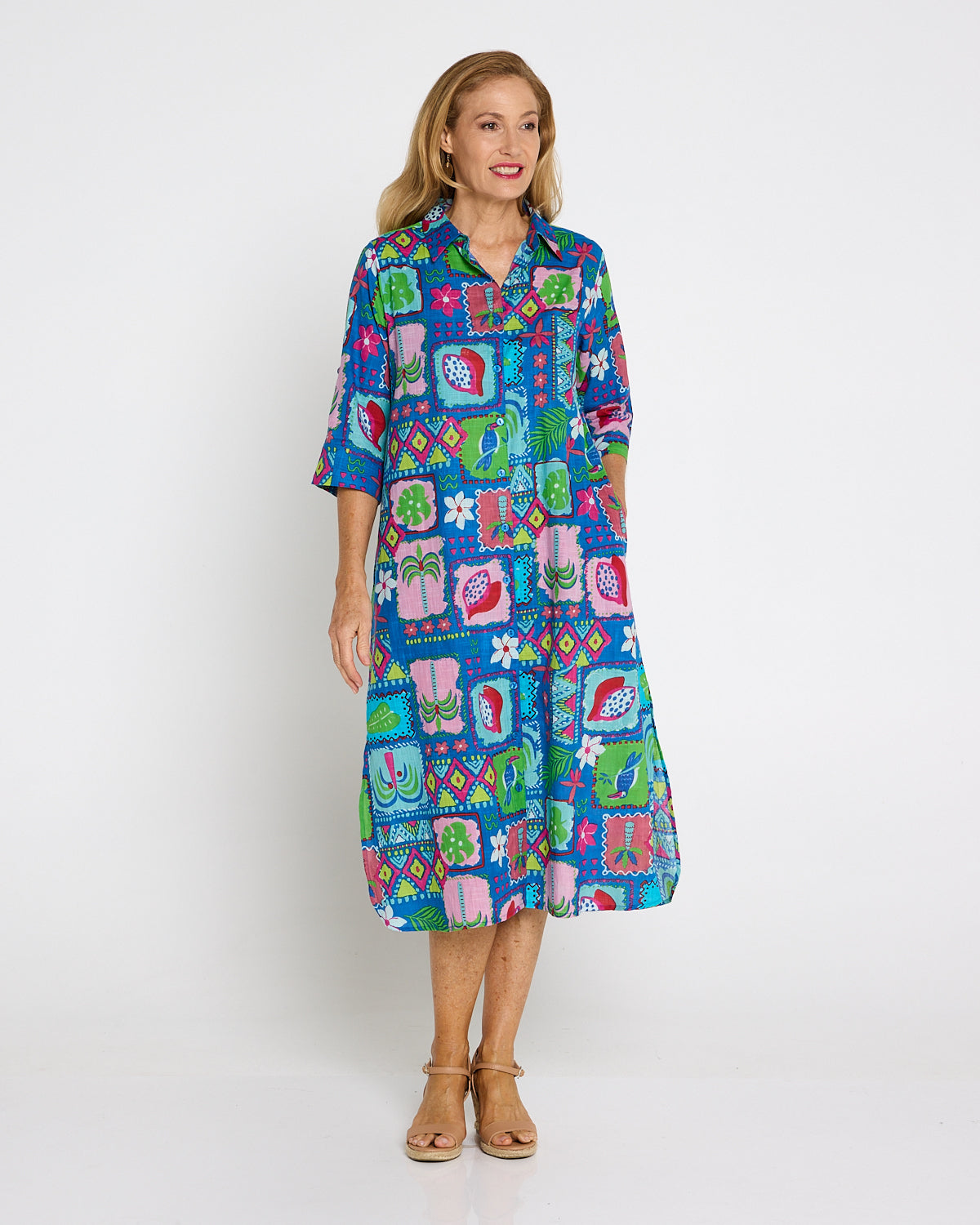 Sofia Shirt Dress - Tropical Stories