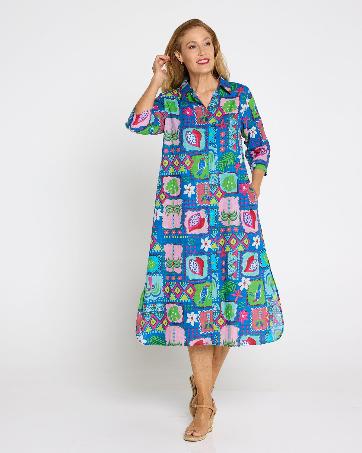 Sofia Shirt Dress - Tropical Stories