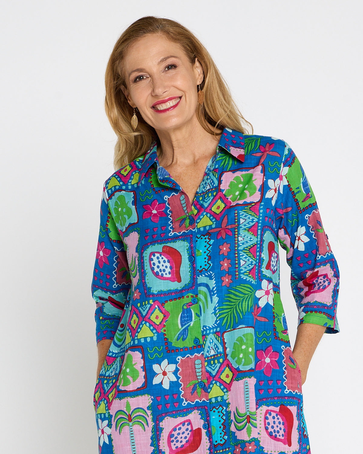 Sofia Shirt Dress - Tropical Stories