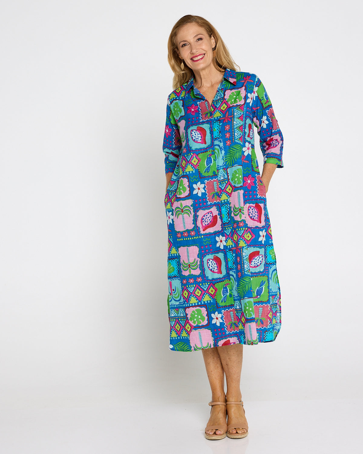 Sofia Shirt Dress - Tropical Stories