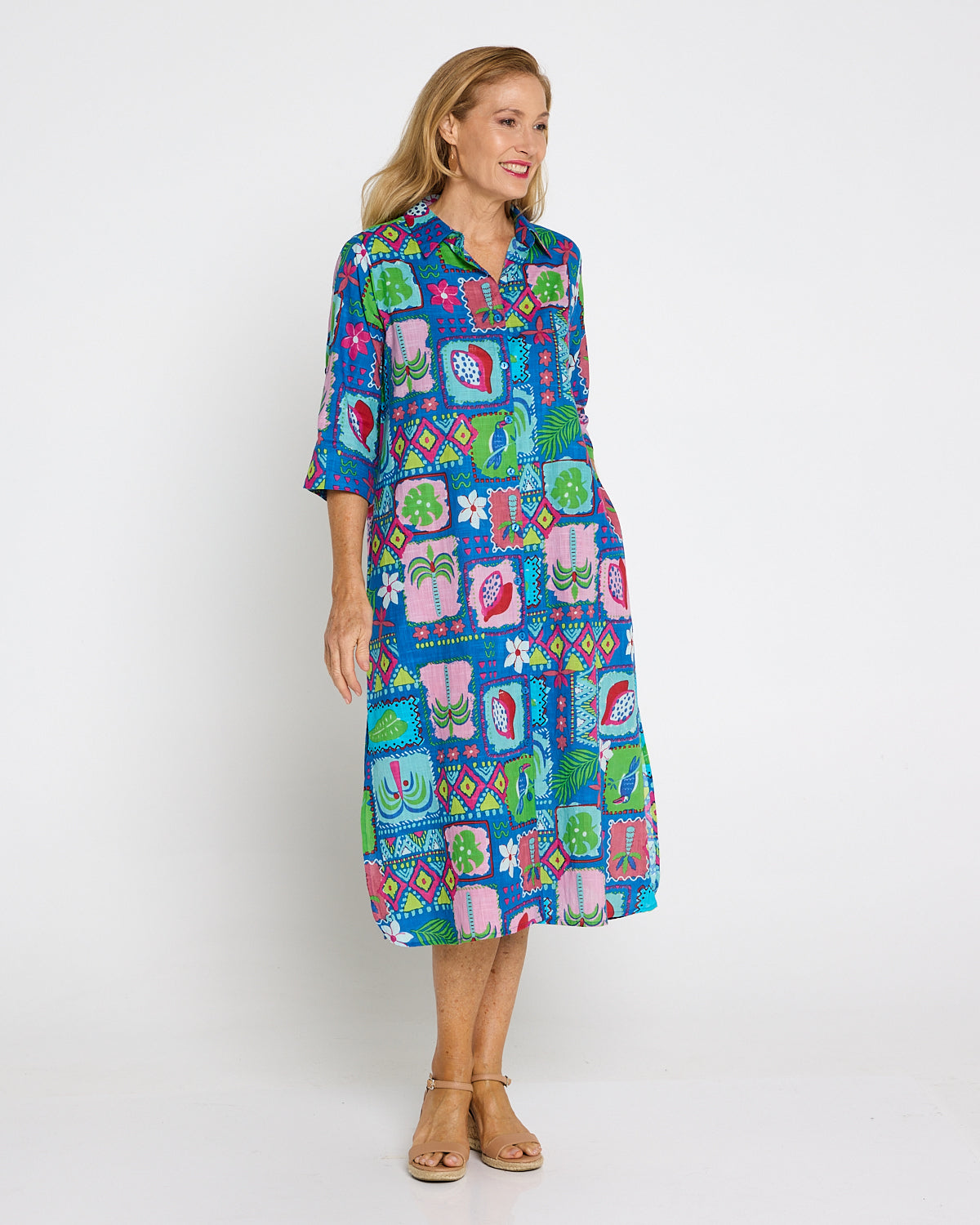 Sofia Shirt Dress - Tropical Stories