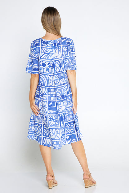 Yvonne Dress - Block Blue