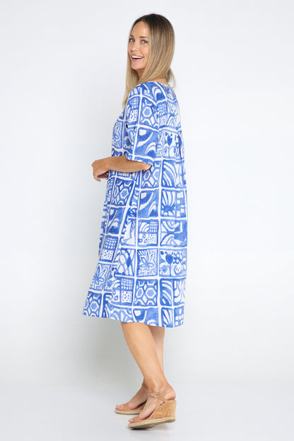 Yvonne Dress - Block Blue