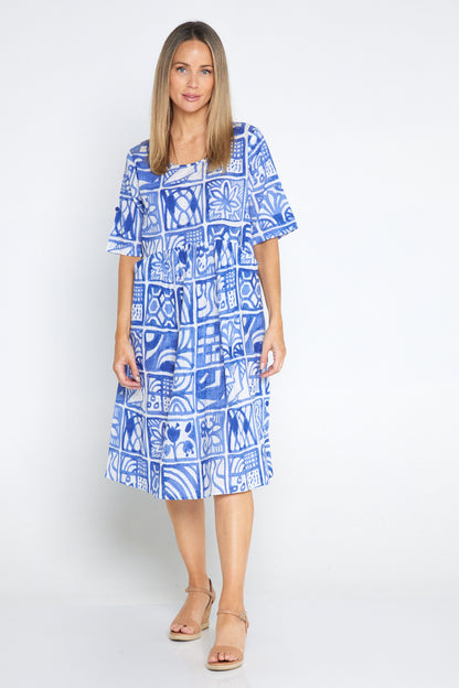 Yvonne Dress - Block Blue