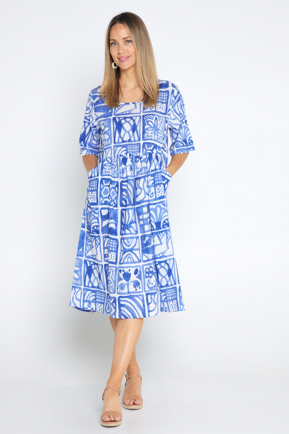 Yvonne Dress - Block Blue