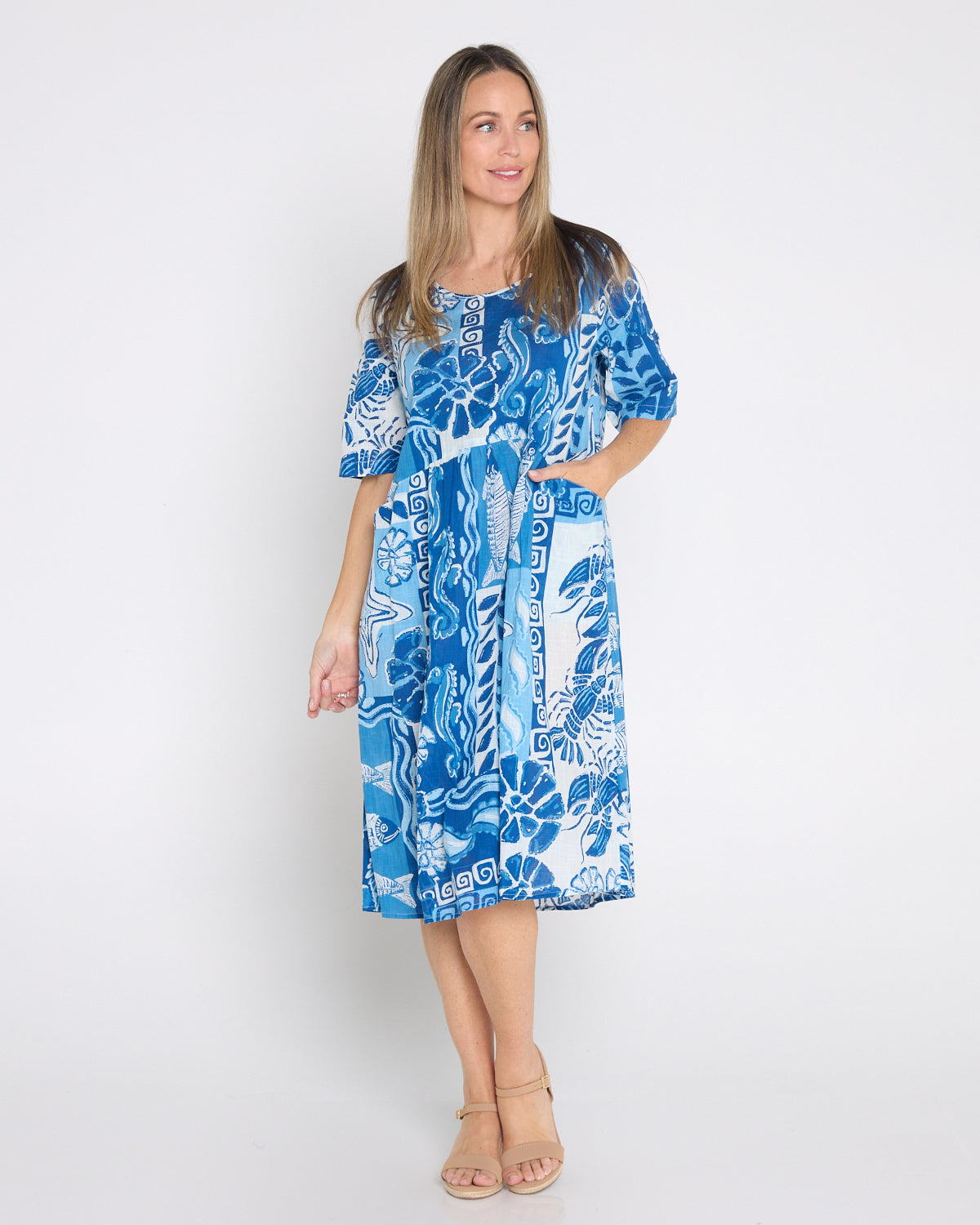 Yvonne Dress - Mono Sea Blue