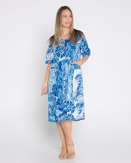 Yvonne Dress - Mono Sea Blue