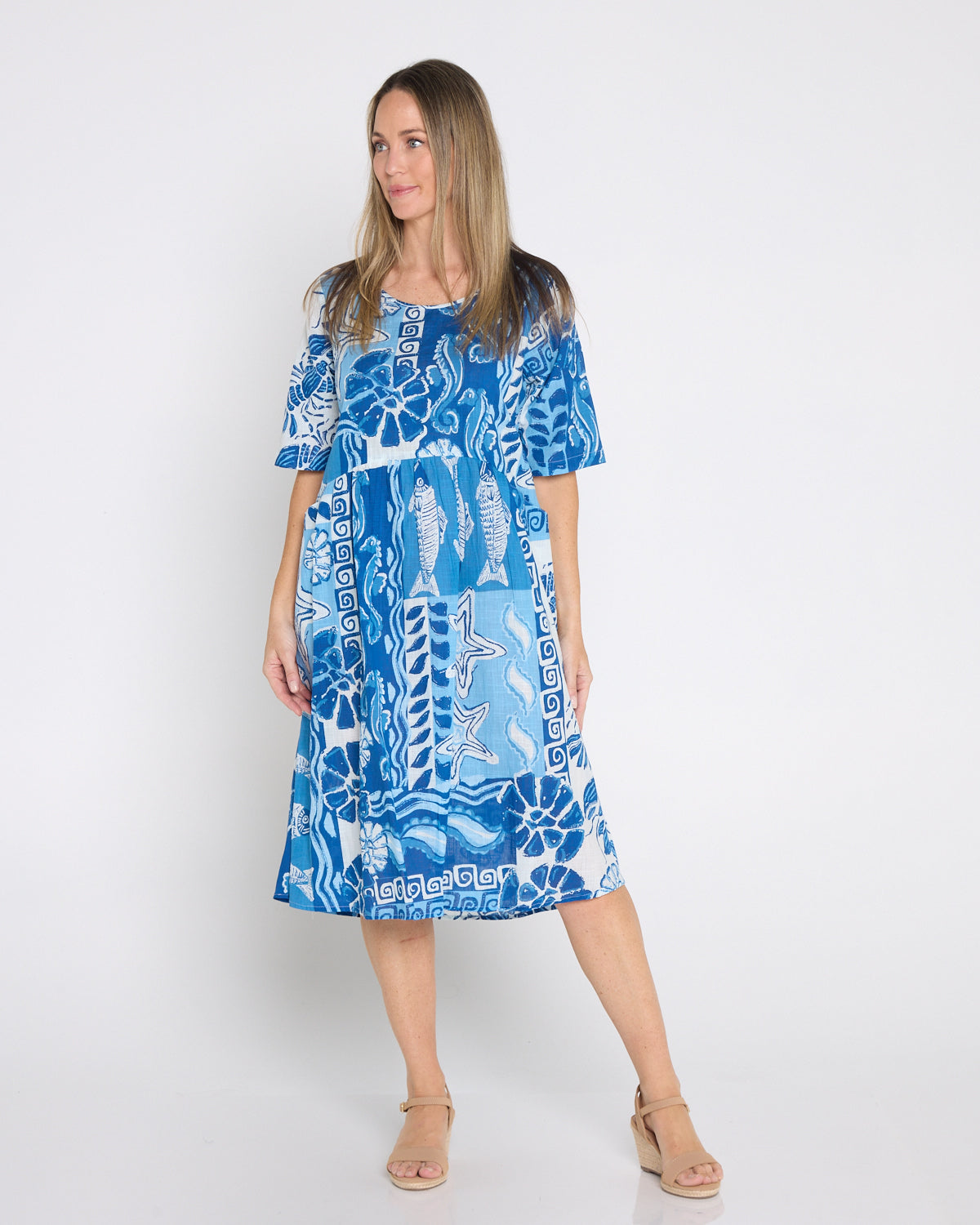 Yvonne Dress - Mono Sea Blue