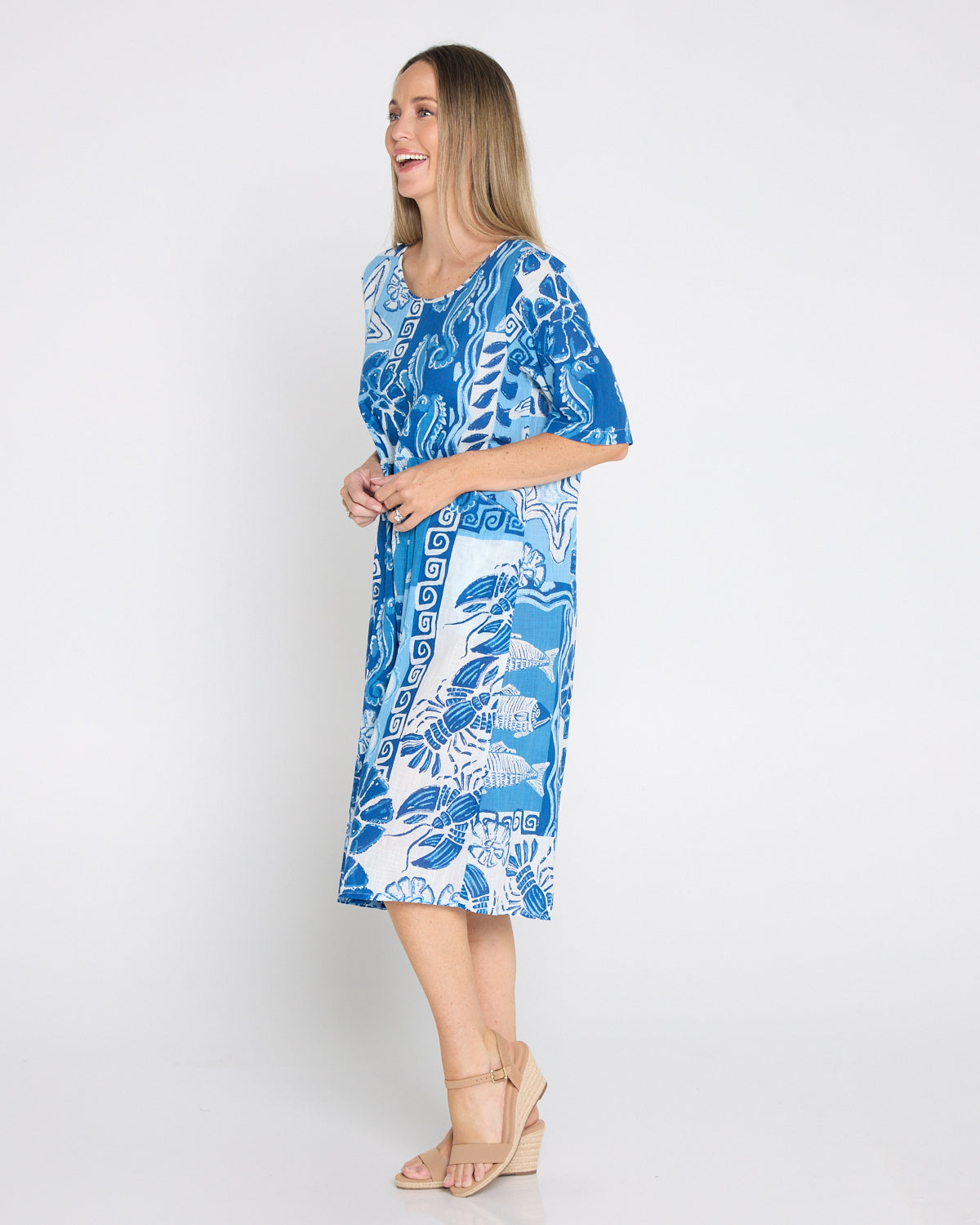 Yvonne Dress - Mono Sea Blue