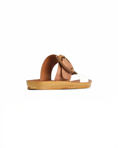 Damani Slide - White / Tan