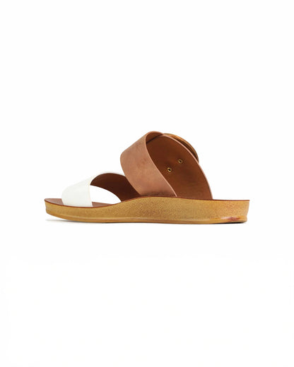 Damani Slide - White / Tan