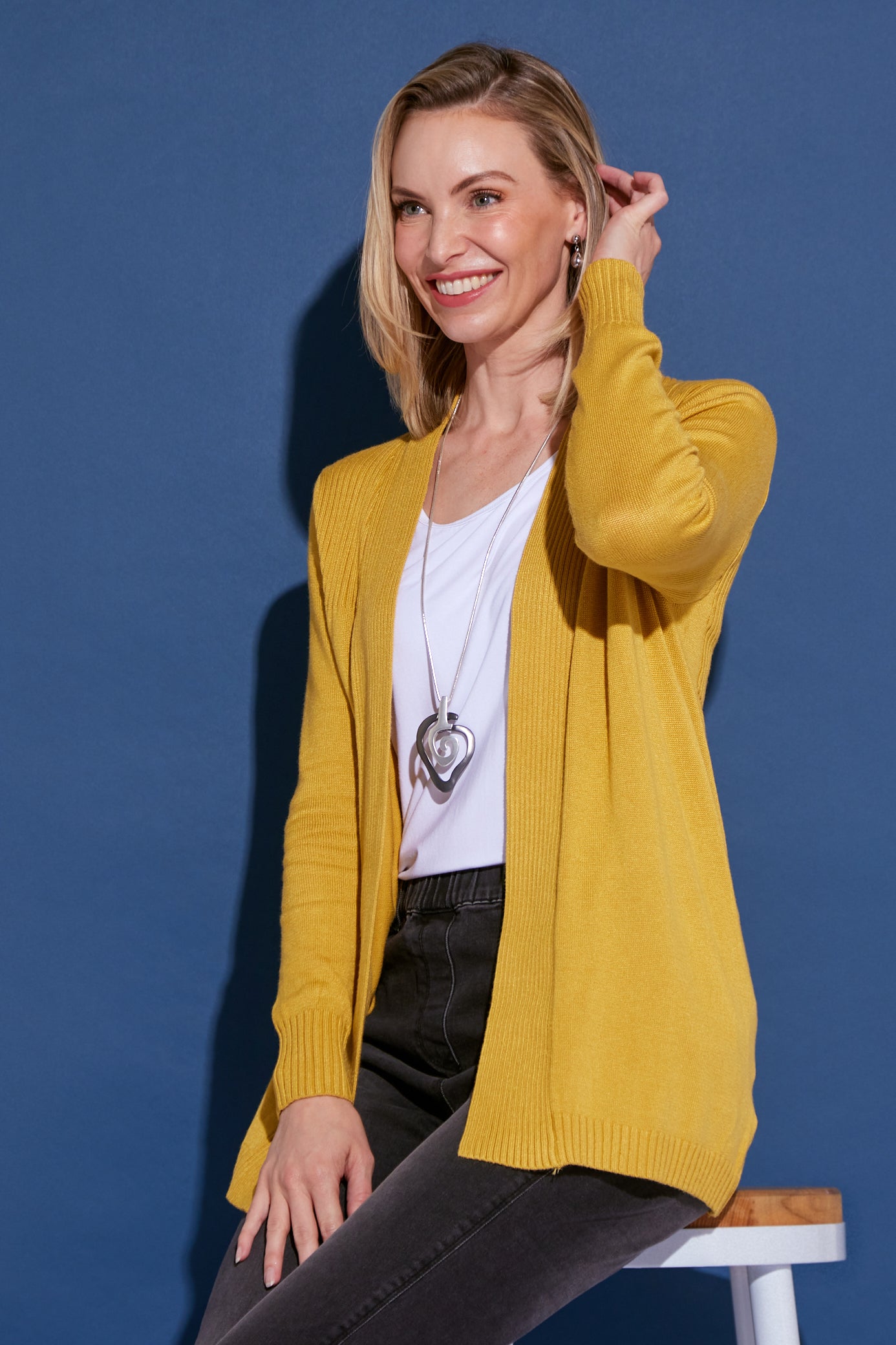 Womens yellow cardigan sweater on sale