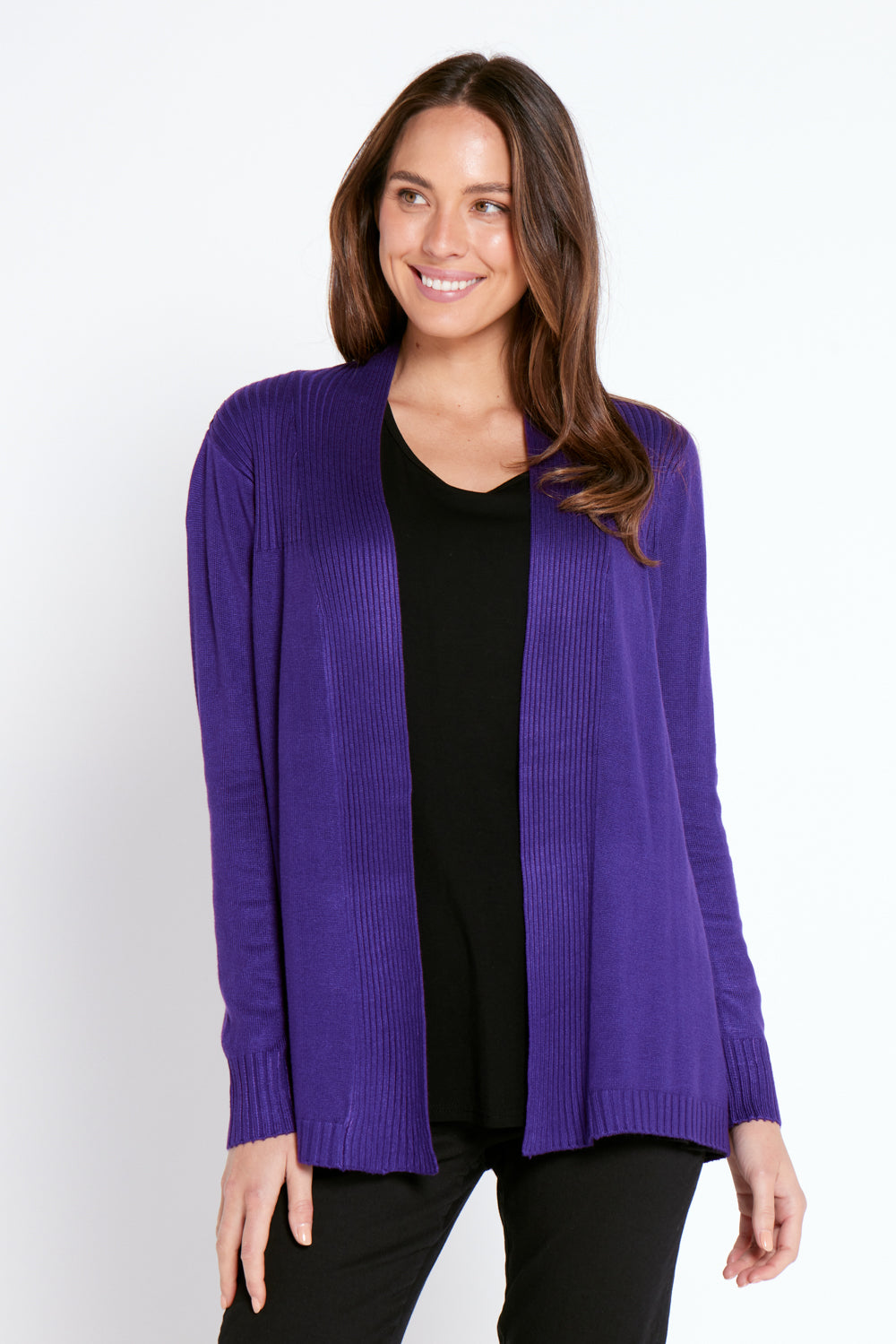 Purple sales cotton cardigan