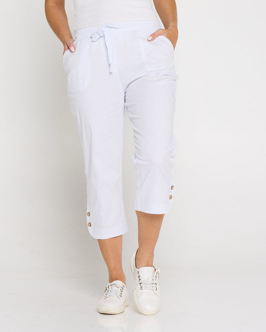 Danny Capri Pants - White