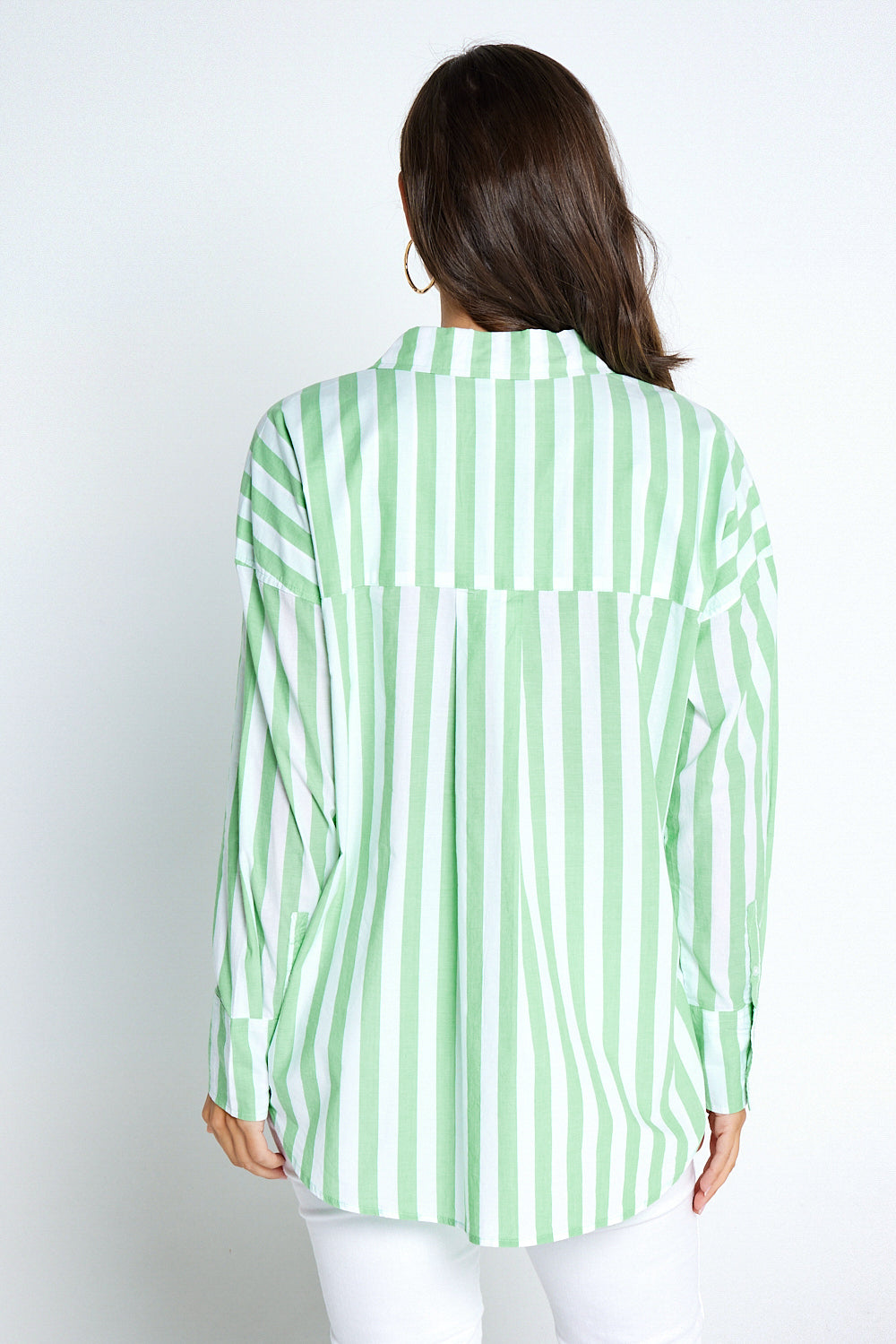 Delia Stripe Shirt - Meadow/White