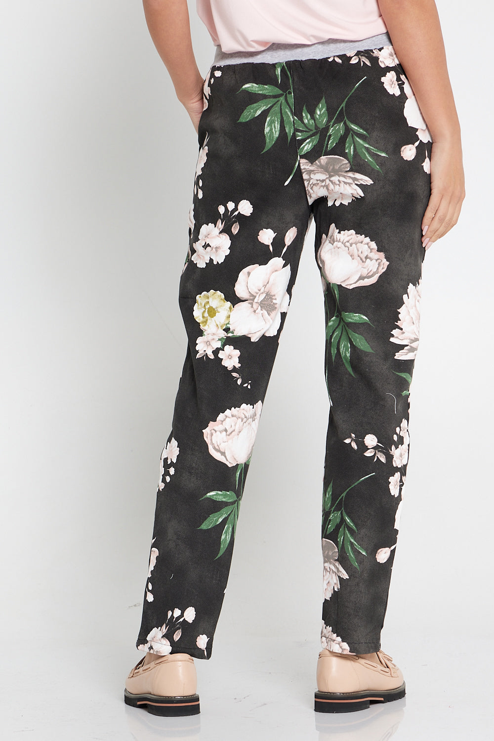 Delilah Pants - Black/Pastel Peony
