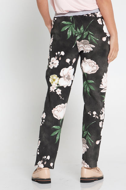 Delilah Pants - Black/Pastel Peony