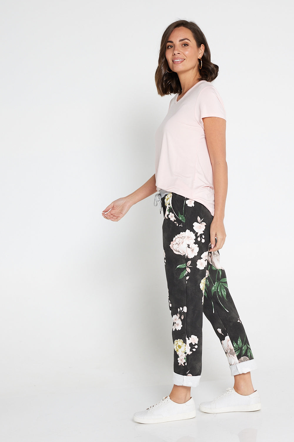 Delilah Pants - Black/Pastel Peony