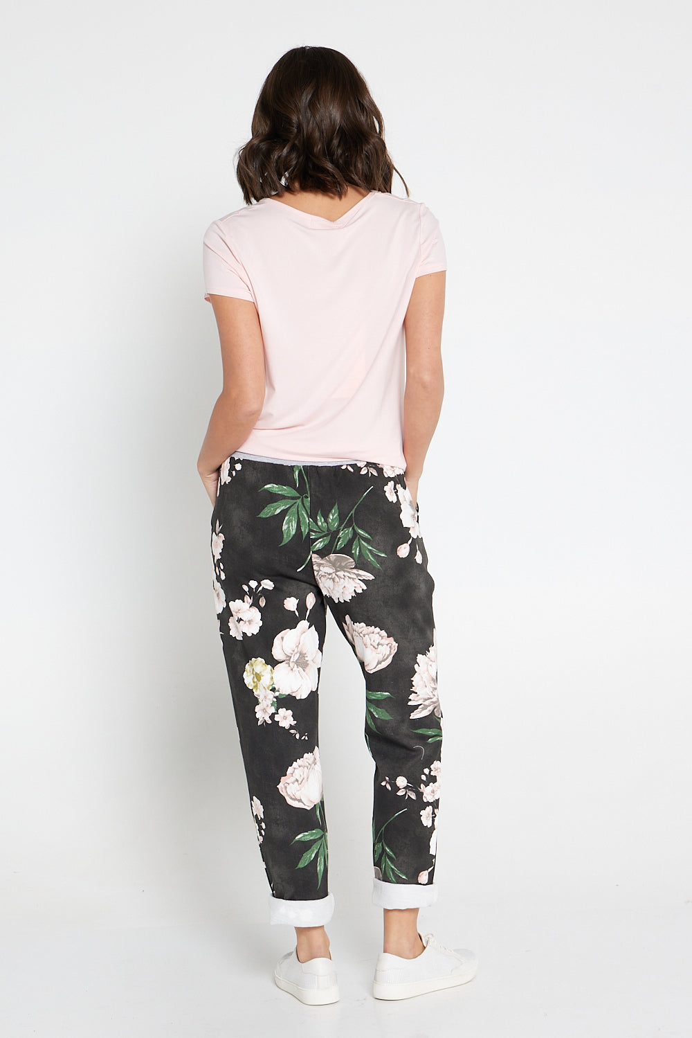 Delilah Pants - Black/Pastel Peony